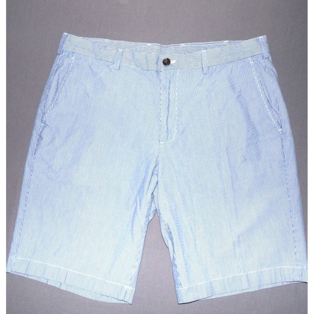 Brooks Brothers 100% Cotton Blue Pin Striped 10" Chino Golf Shorts Men's 38
